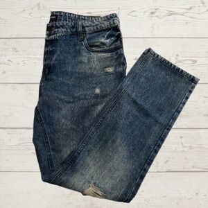 Crooks & Castles jeans men's 38x32 regular fit straight blue denim pants